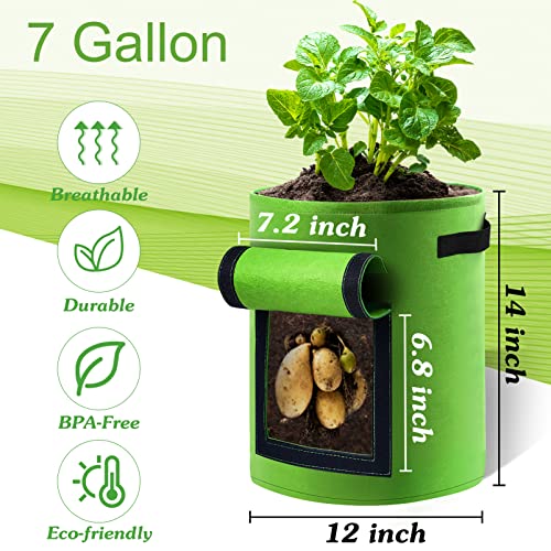 7 Gallon Potato Grow Bags with Handles & Access Flap k4