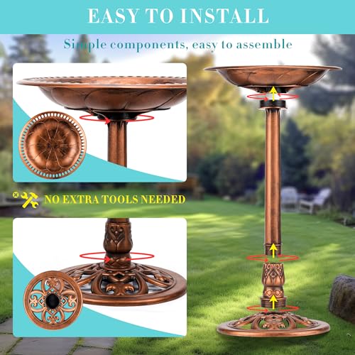 Gold Solar Bird Bath Fountain 7k