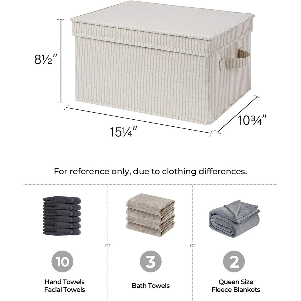 Storage Bins with Lids, Foldable Baskets, Gray, Large, 3-Pack k7