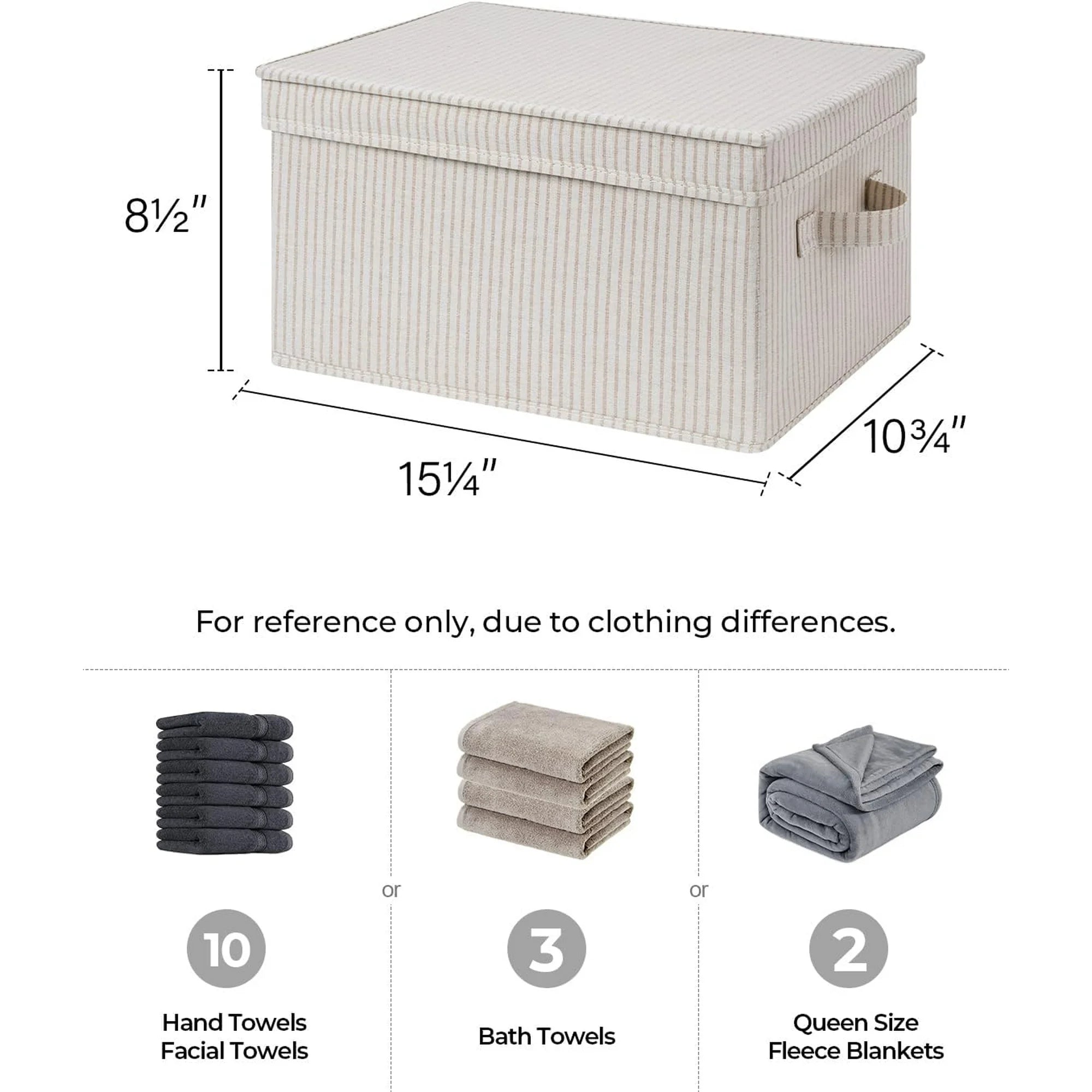 Storage Bins with Lids, Foldable Baskets, Gray, Large, 3-Pack k7