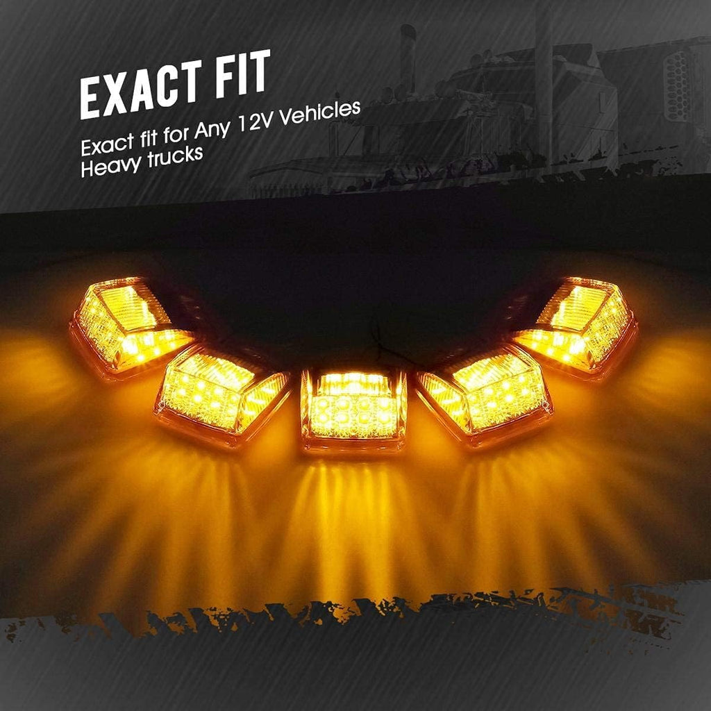 Amber LED Side Marker Lights Chrome Surface Mount 7k