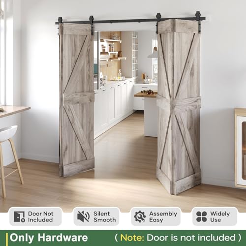 Bifold Sliding Barn Door Hardware Track Kit 4f