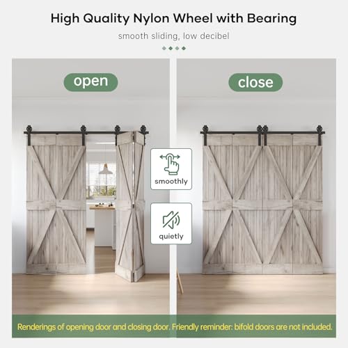 Bifold Sliding Barn Door Hardware Track Kit 4f