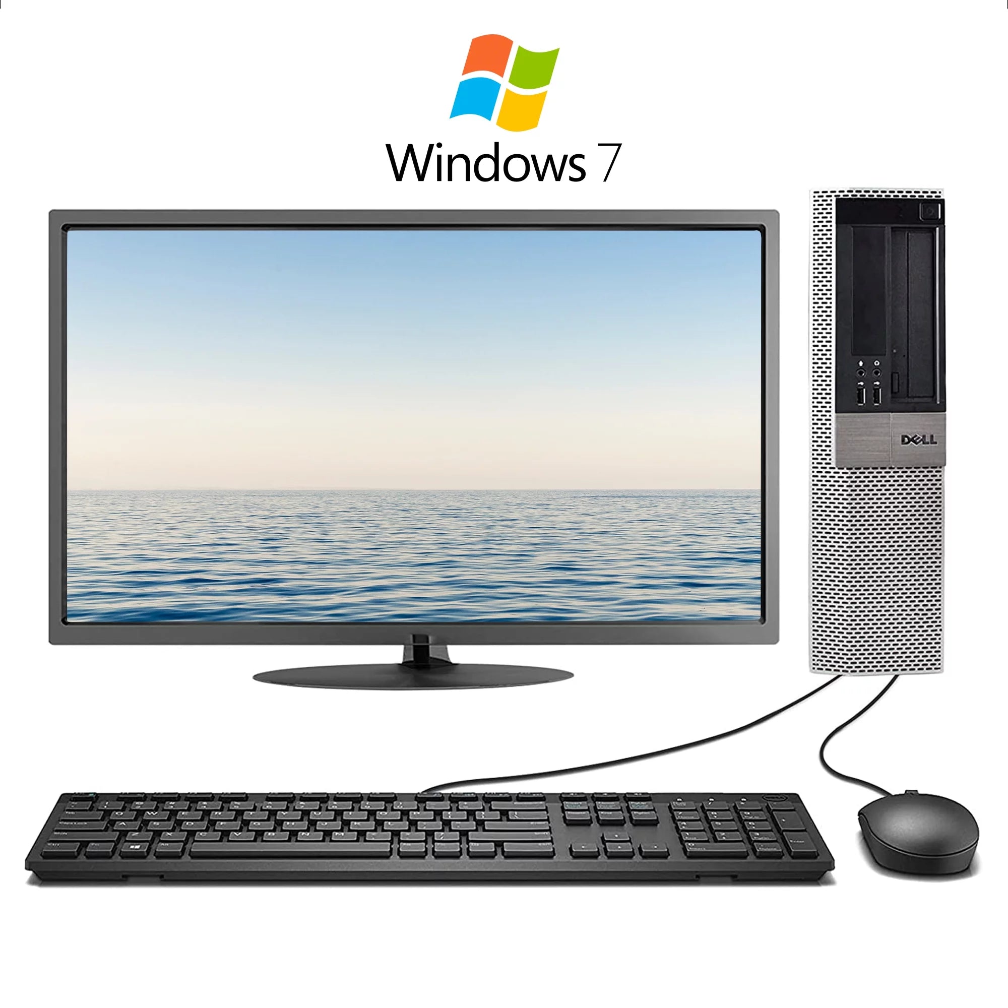 Dell OptiPlex 3020 Desktop Computer Tower i5 Dual Core 3.40 Ghz Computer PC 16GB DDR3 RAM 2TB Hard Drive Wifi DVDRW Windows 10 Pro 64 Bit (Refurbished Desktop PC) with 17" LCD Monitor - Curated Treasures Market