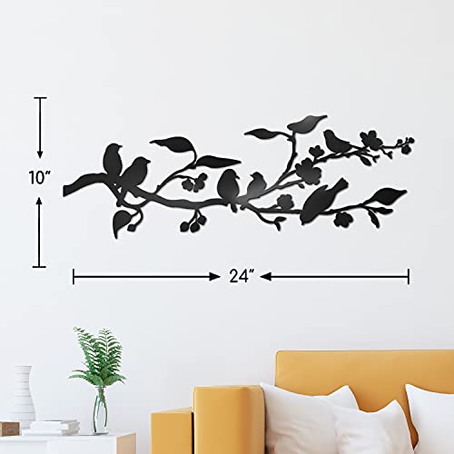 Metal Birds Wall Art Decor Outdoor 24x10 K7