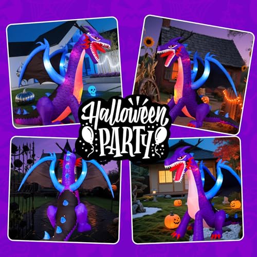 Halloween Inflatable Dragon Yard Decor with LED Lights a7
