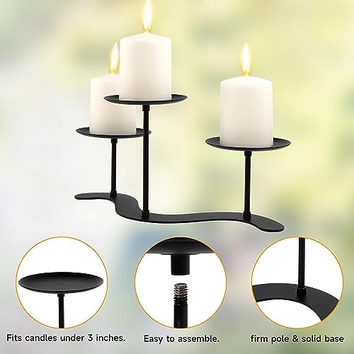 Iron Candelabra Centerpiece for Pillar Candles k7