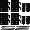 4 Pack Heavy Duty Bed Rail Hooks, Bed Rail Brackets for Wooden Bed Replacement, Universal Bed Frame Hardware with Screws Included