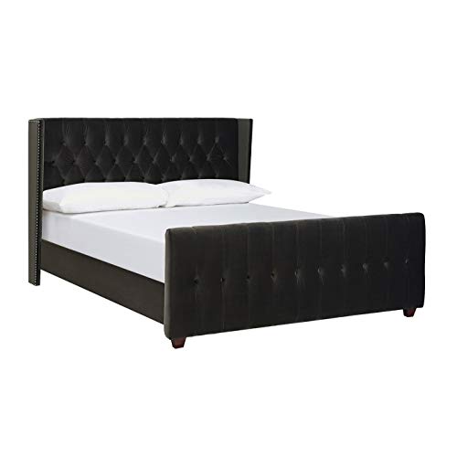Queen Upholstered Bed Frame Silver Gray a7