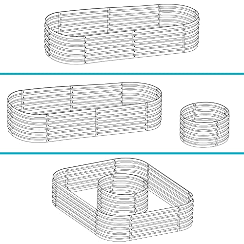 Oval Raised Garden Bed Stackable Steel Planter Kit Brown k7