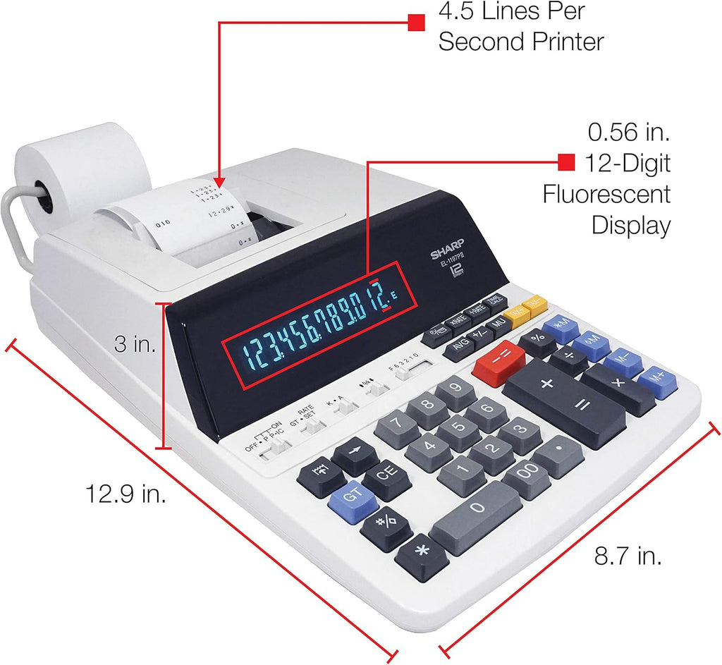 Heavy Duty Color Printing Calculator with Clock Calendar 7k
