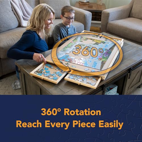 Jigsaw Puzzle Board with Drawers 1000 Piece Wooden Organizer a7