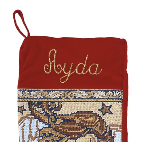 Personalized Christmas Needlepoint Stocking 100% Wool A7