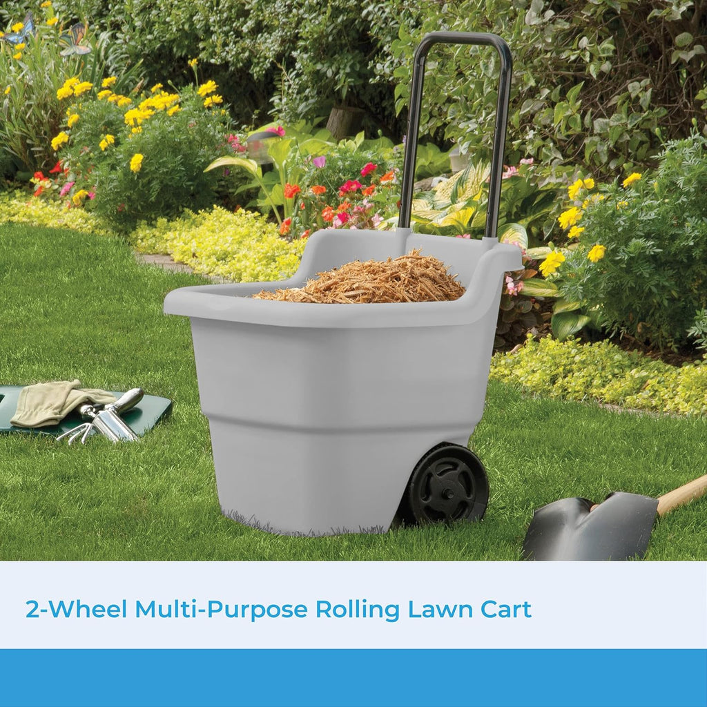 Steel Garden Cart with 15.5 Gallon Resin Cart k7