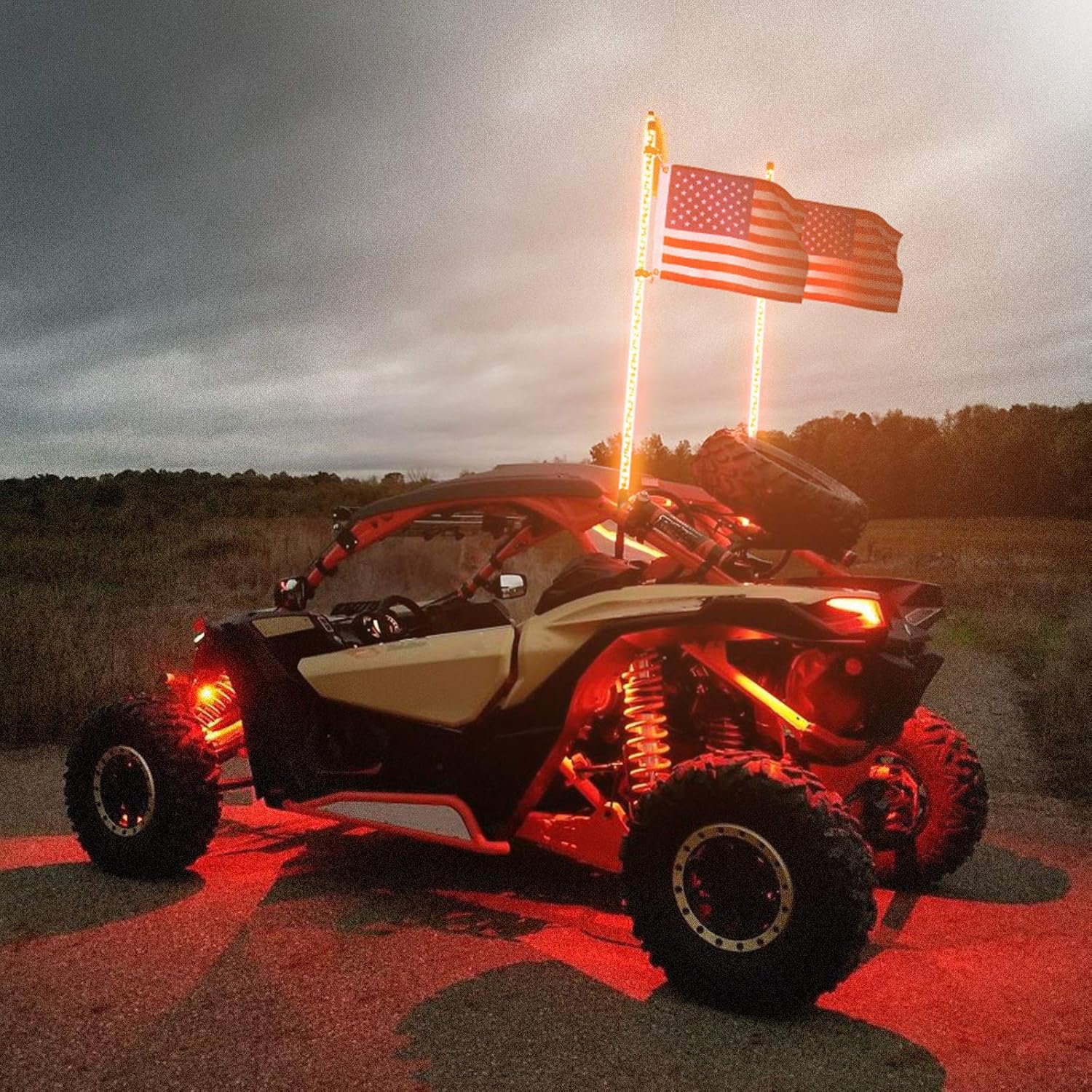 LED Whip Lights for UTV ATV Bluetooth, 366 Modes Spiral RGB, 2pcs 3ft a7
