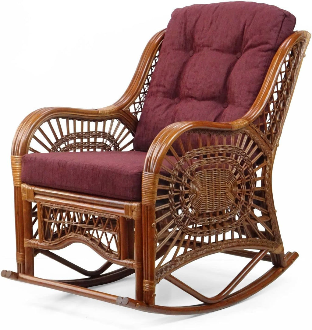 Rattan Rocking Lounge Chairs Set of 2 with Coffee Table 7k