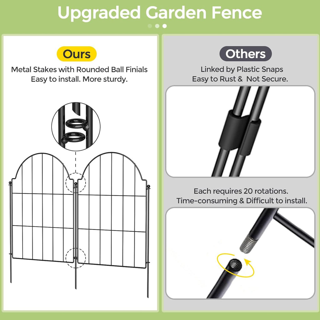 Garden Fence 21in x 10.2ft Metal Border for Pets Yard k7