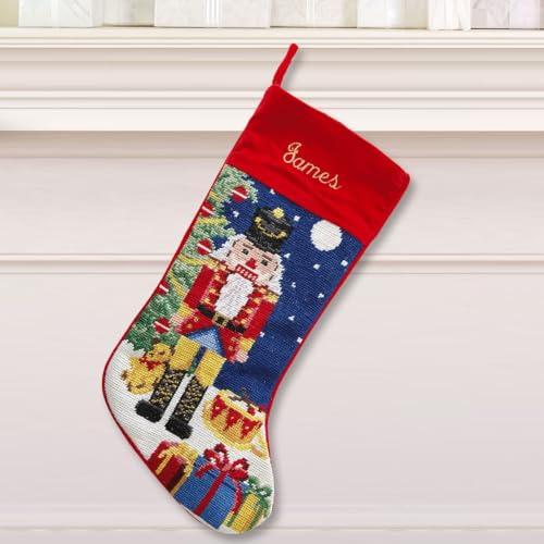 Personalized Christmas Needlepoint Stocking 100% Wool A7