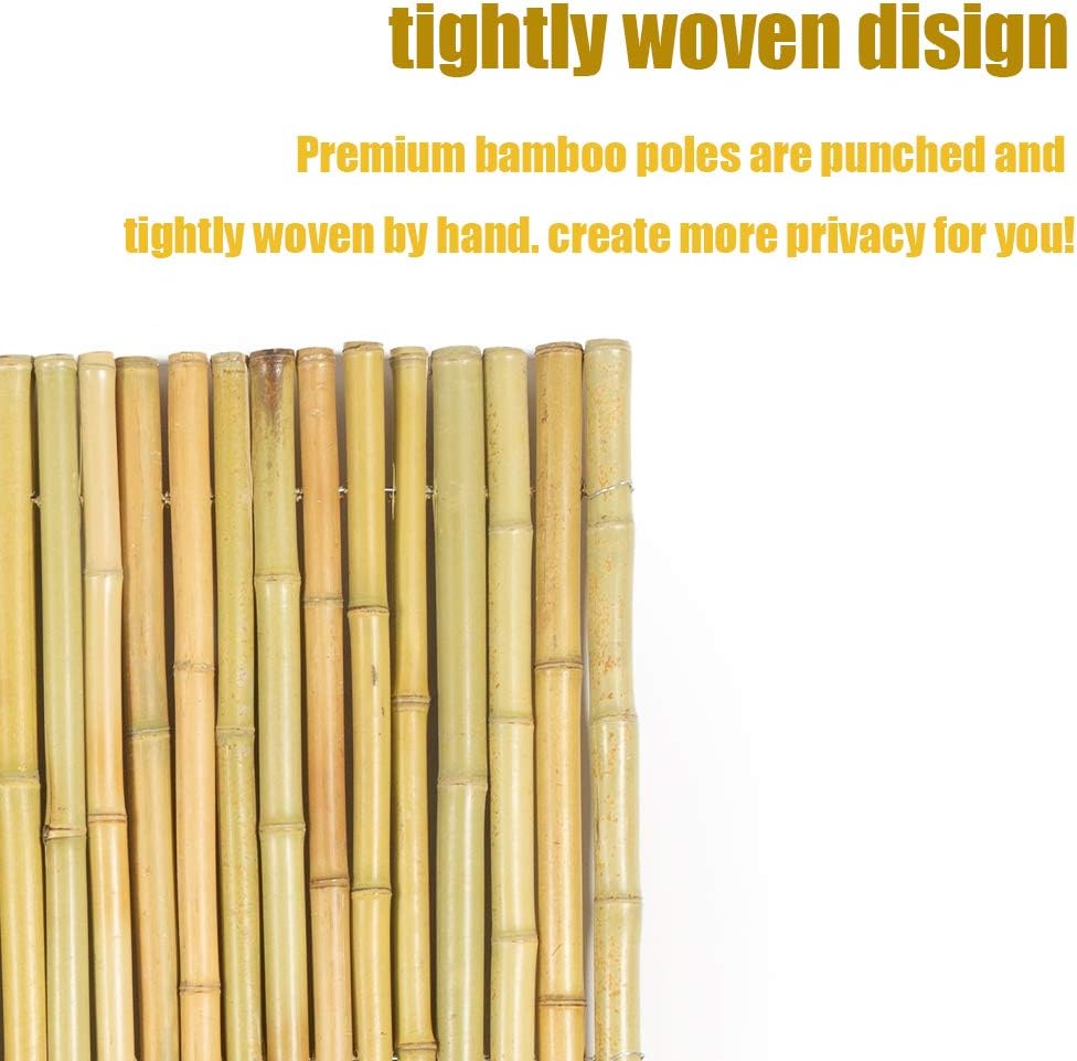 Natural Rolled Bamboo Fence 4ft High 6ft Long a7