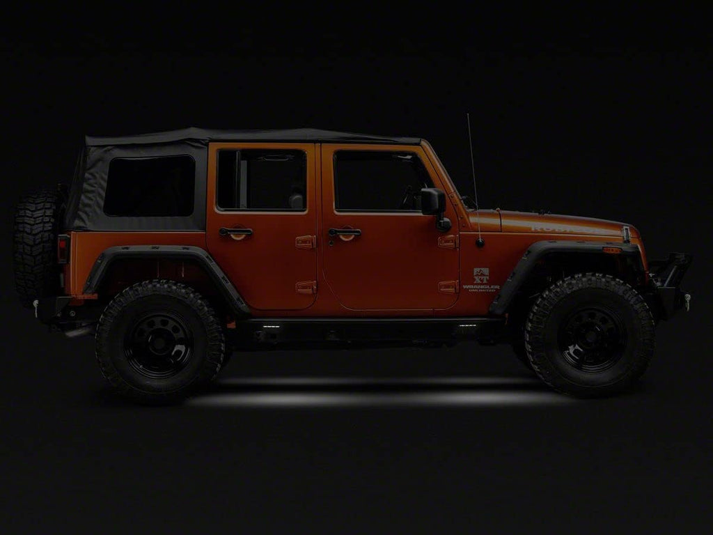 Rock Sliders with LED Lights Textured Black A7