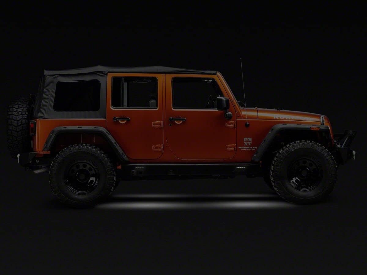 Rock Sliders with LED Lights Textured Black A7