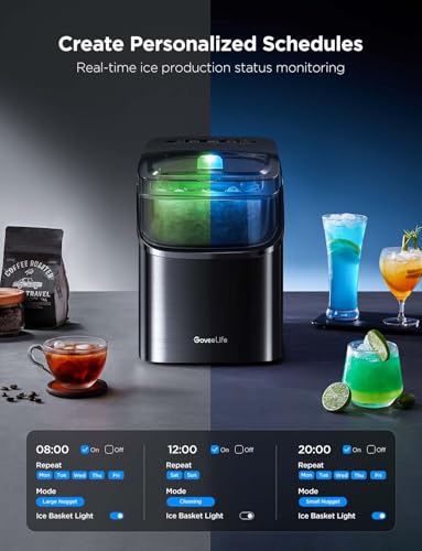Smart Ice Maker Countertop, Portable with Voice Control, 9 Cubes in 6 Mins a7