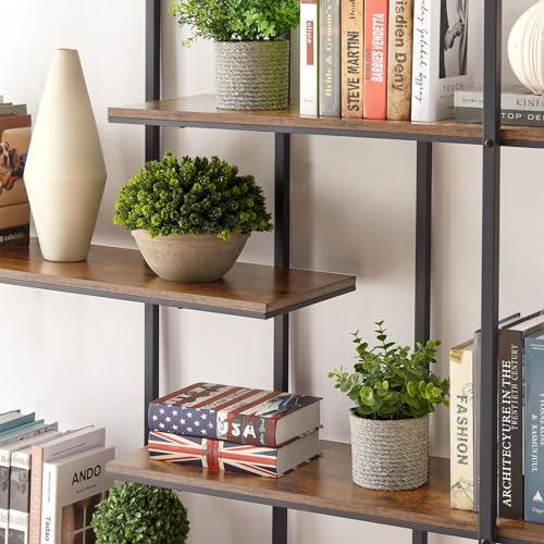 Plant Stand 5 Tier Tall Metal Shelf Indoor Round Ladder Rack Black Brown k7