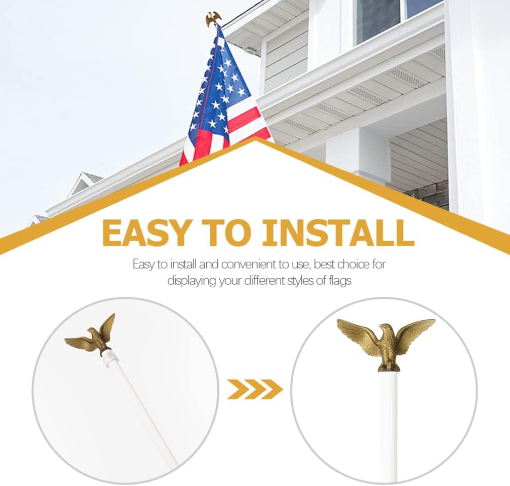 Plastic Flag Pole Eagle Topper Ornament Outdoor Decoration 7k