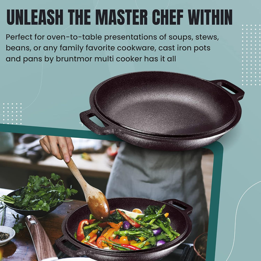 Matte Ceramic Serving Plates 11-inch Round Set with Cast Iron Dutch Oven and Skillet Lid q7