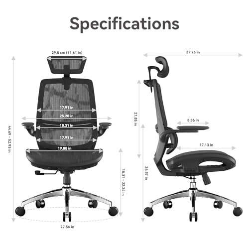 Ergonomic Office Chair with Flip-up Armrests and Lumbar Support K7