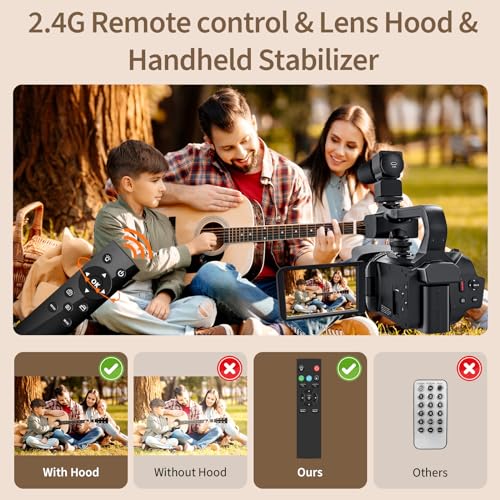 Camcorder 6K 64MP IR Night Vision Vlogging Camera 18X Zoom 4.0 Touch Screen f7