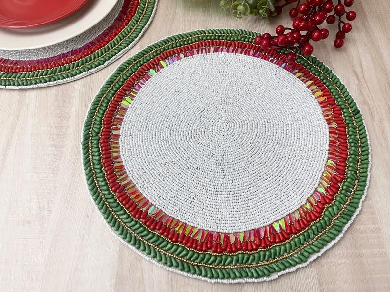 Beaded Table Runner 13x36 Multicolour H7q