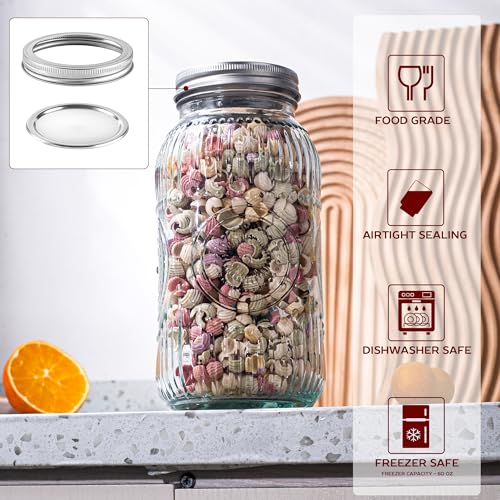64oz Wide Mouth Mason Jars with Lids, 3 Pack a7