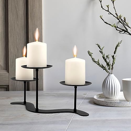 Iron Candelabra Centerpiece for Pillar Candles k7