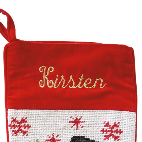 Personalized Christmas Needlepoint Stocking 100% Wool A7