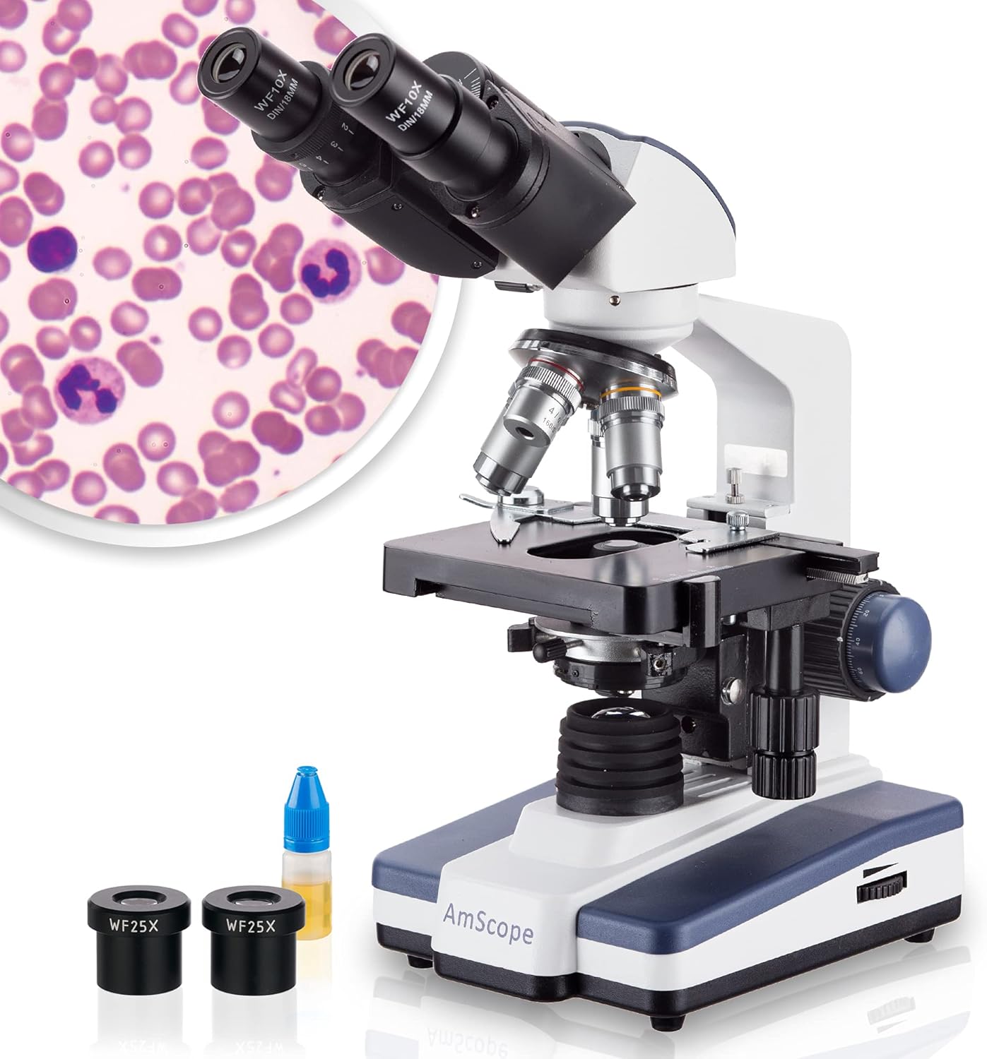 Binocular Compound Microscope 40X-2500X LED k7