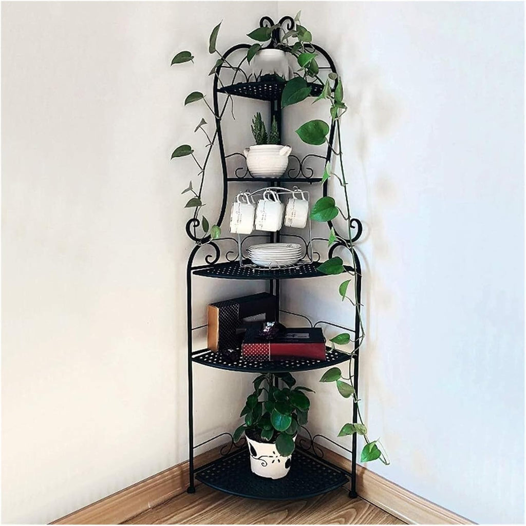 Flower Stand Plant Display Folding Pot Holder 5 Tier Iron Rack A7