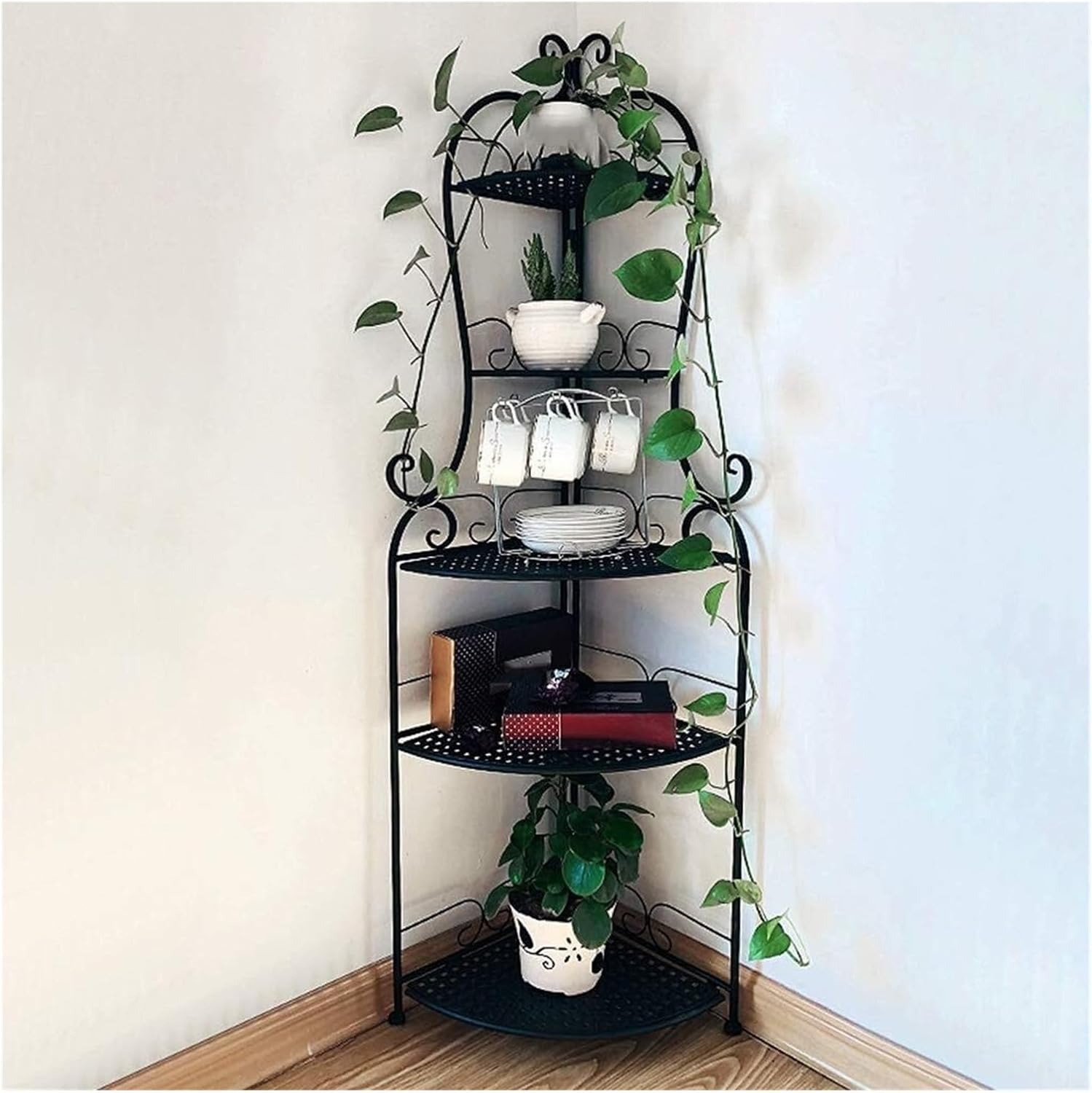 Flower Stand Plant Display Folding Pot Holder 5 Tier Iron Rack A7