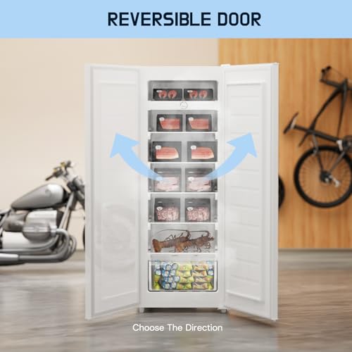 Upright Freezer Convertible Refrigerator, 5 Adjustable Shelves, Garage Ready A7