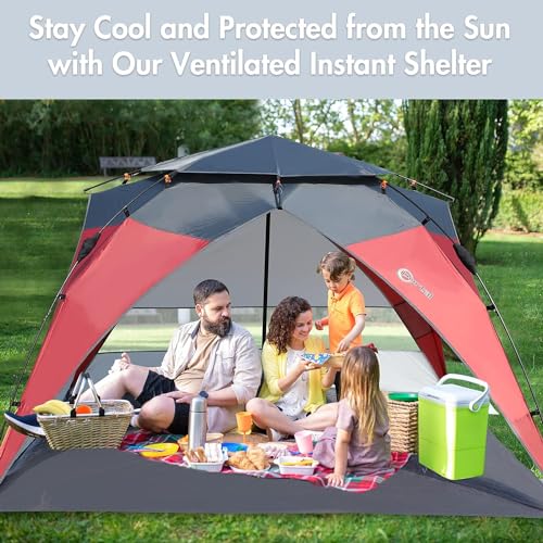 Beach Tent Sun Shelter, 2-4 Person, UPF50+, Instant Setup k7