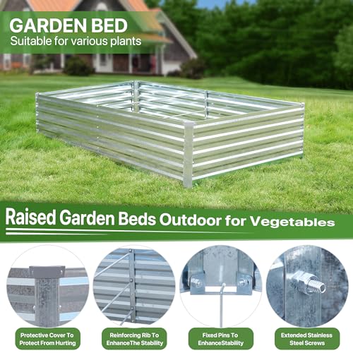 Galvanized Raised Garden Bed 8x4ft Outdoor Metal Planter k7