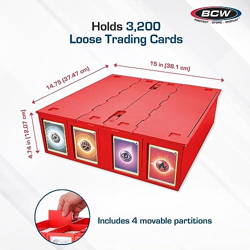 Card Storage Bin Red 3200 Capacity a7