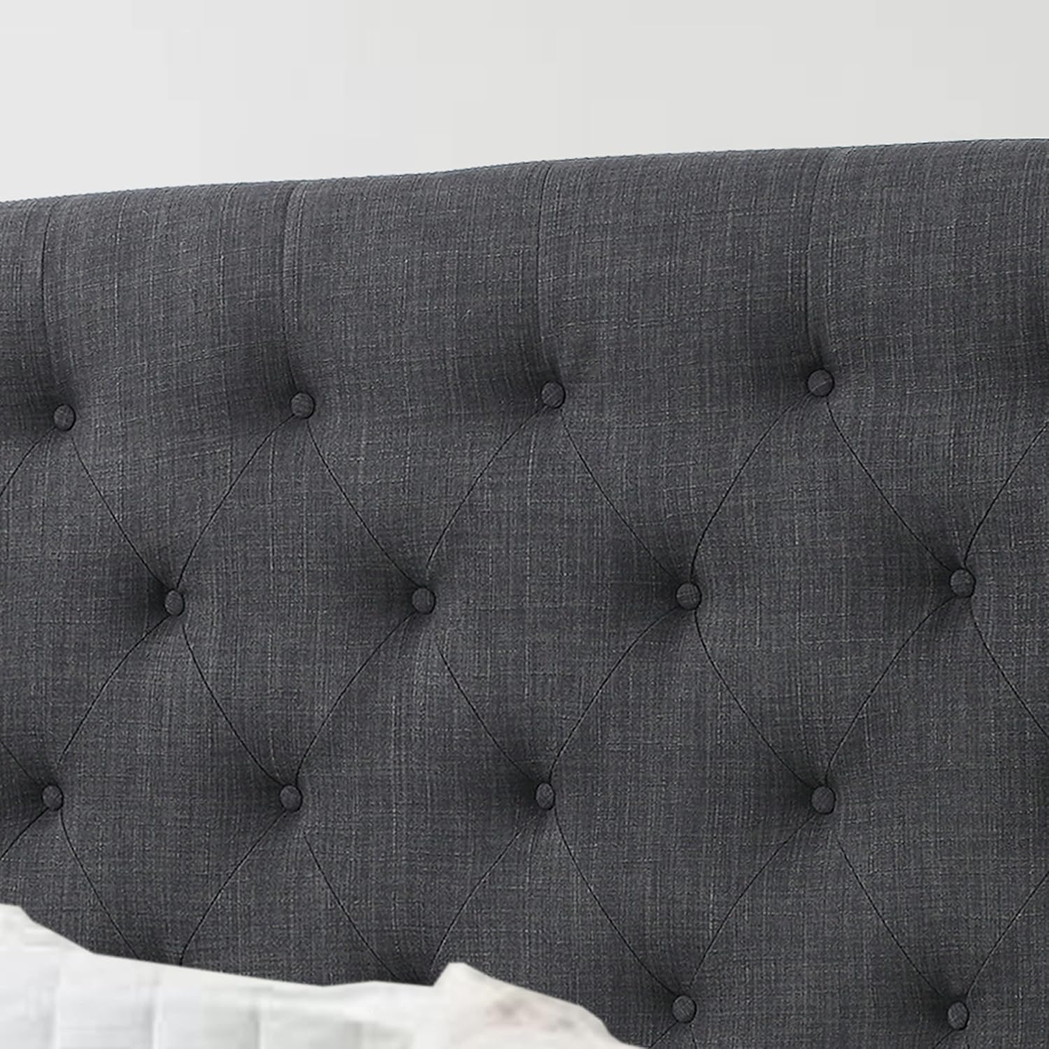 Linen Upholstered Wingback Headboard Full Charcoal K7m