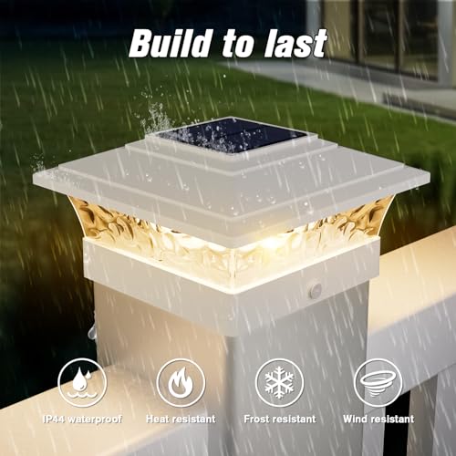 Solar Post Cap Lights Outdoor 12 Pack Waterproof Deck Fence Fit 4x4 Wood Vinyl Posts a7