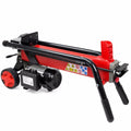 Electric 7-Ton Log Splitter 1500W Cut Wood Mobile Cutter Hydraulic Firewood Logs Build-in Wheel, Red/Black - Curated Treasures Market