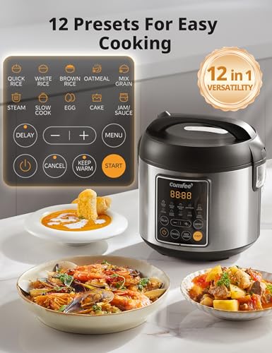 Compact Rice Cooker 6-in-1 Stainless Steel Multi Cooker 2QT A7