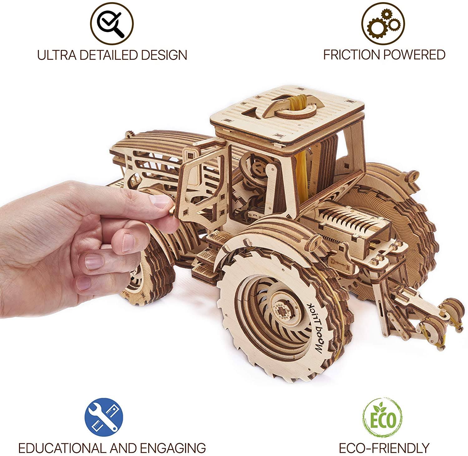 Wooden Mechanical Tractor Model Kit to Build a7