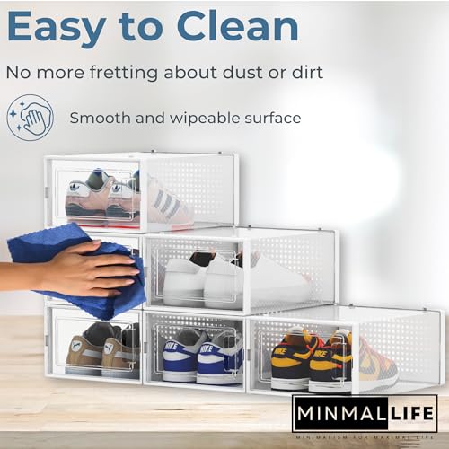 Clear Plastic Shoe Boxes Stackable 6 Pack a7