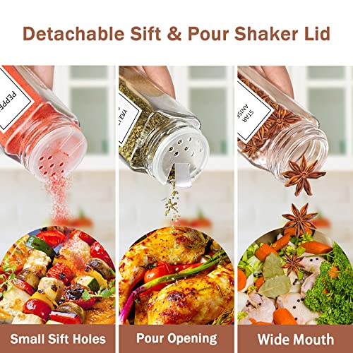 Glass Spice Jars with Bamboo Lids 48 Pack k7m