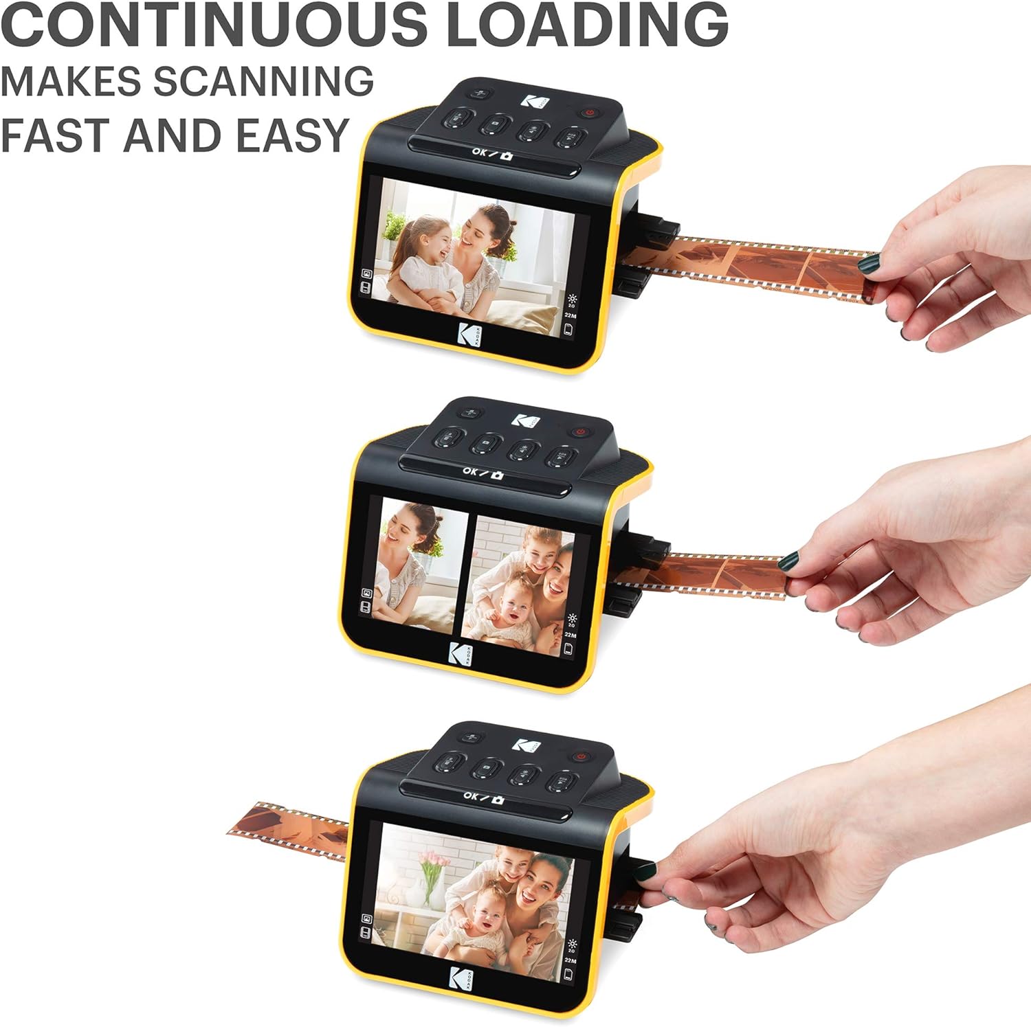 Film & Slide Scanner with 5" LCD Screen, 22MP JPEG Conversion 7k